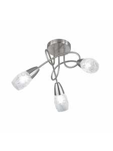 Trio RL Colmar R60023007 plafon lampa sufitowa 3x28W E14 nikiel mat / transparentny